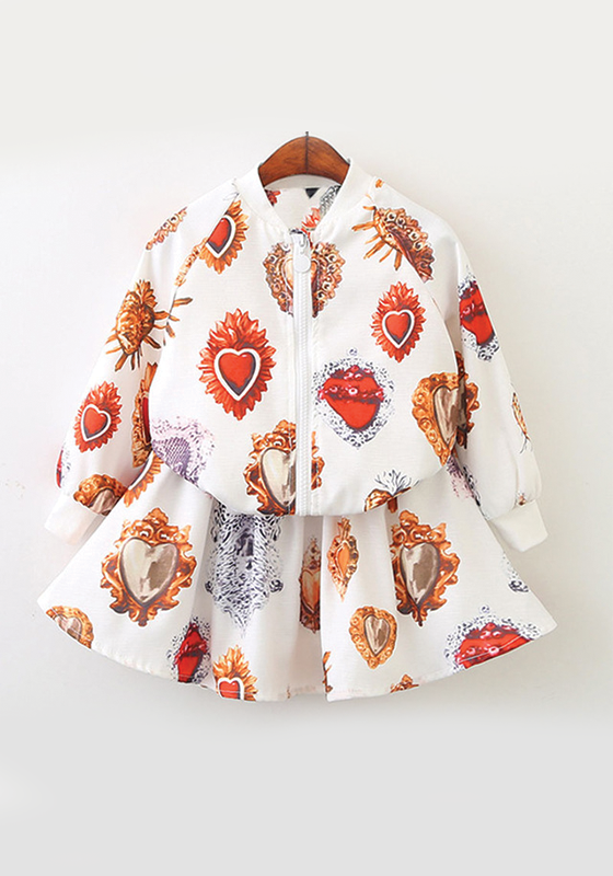 Love Pattern Coats+Skirts 2Pcs Love Pattern Coats+Skirts 2Pcs