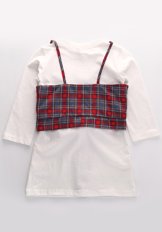 Plaid Vest & Dress 2Pcs Plaid Vest & Dress 2Pcs