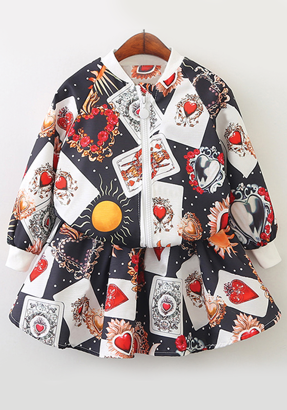 Love Pattern Coats+Skirts 2Pcs Love Pattern Coats+Skirts 2Pcs