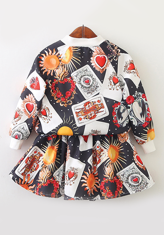 Love Pattern Coats+Skirts 2Pcs Love Pattern Coats+Skirts 2Pcs