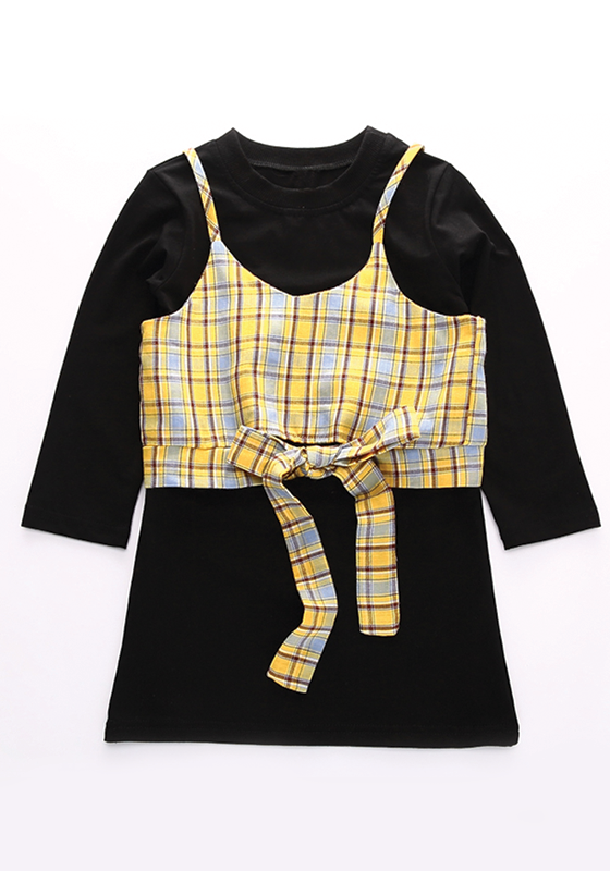 Plaid Vest & Dress 2Pcs Plaid Vest & Dress 2Pcs