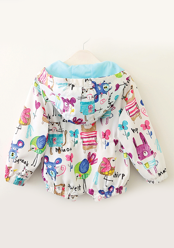 Hooded Graffiti Printing Jacket Hooded Graffiti Printing Jacket