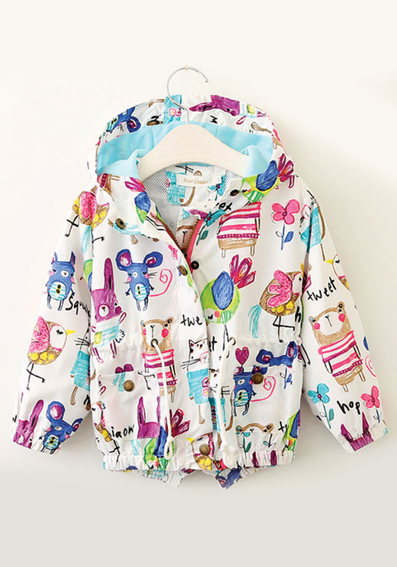 Hooded Graffiti Printing Jacket Hooded Graffiti Printing Jacket