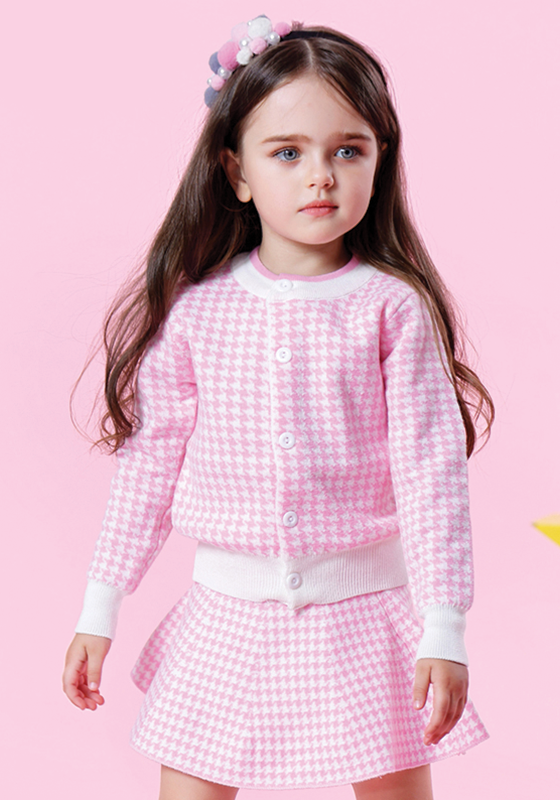 Knitted Plaid Jackets+Skits Knitted Plaid Jackets+Skits