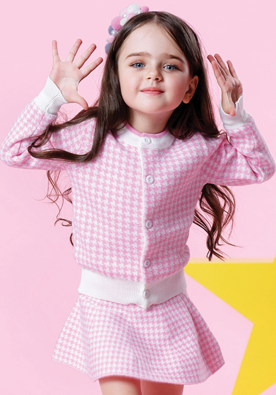 Knitted Plaid Jackets+Skits Knitted Plaid Jackets+Skits