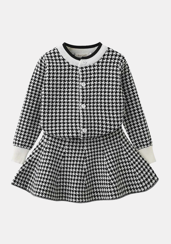 Knitted Plaid Jackets+Skits Knitted Plaid Jackets+Skits