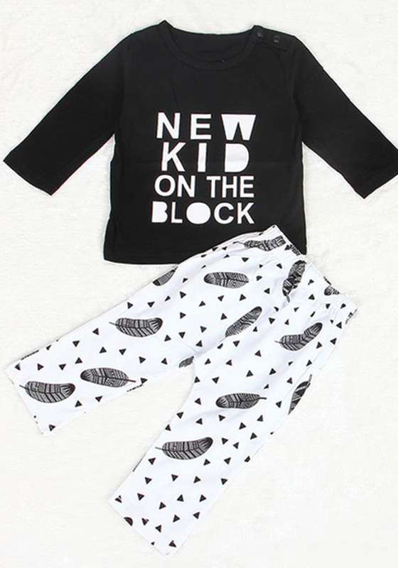 Cotton Letter Print T-Shirt & Pants Cotton Letter Print T-Shirt & Pants