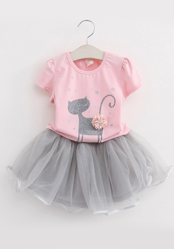 kitten Print Voile Design Dress kitten Print Voile Design Dress