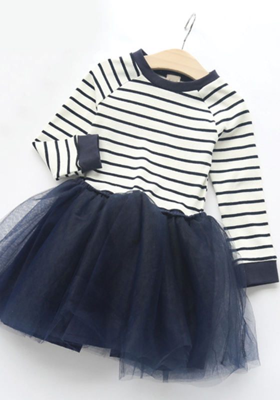 Striped Appliques Dress Striped Appliques Dress