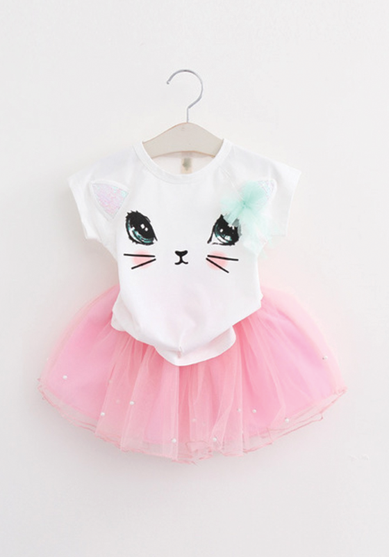 Kitten Print T-Shirts & Net Veil Kitten Print T-Shirts & Net Veil