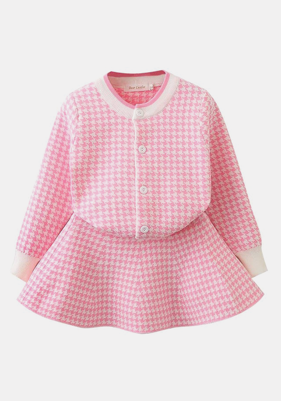 Knitted Plaid Jackets+Skits Knitted Plaid Jackets+Skits