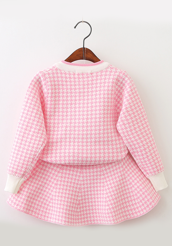 Knitted Plaid Jackets+Skits Knitted Plaid Jackets+Skits