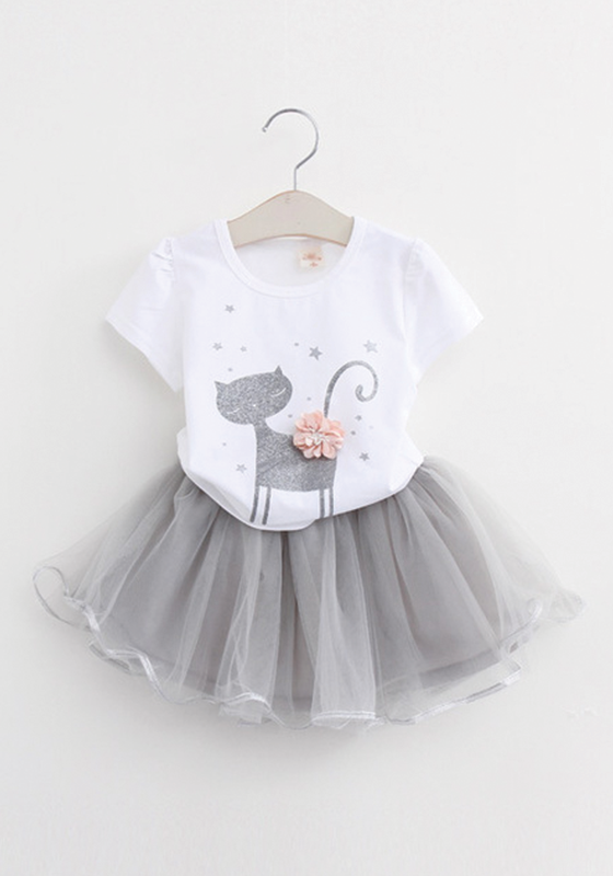 Kitten Print T-Shirts & Net Veil Kitten Print T-Shirts & Net Veil