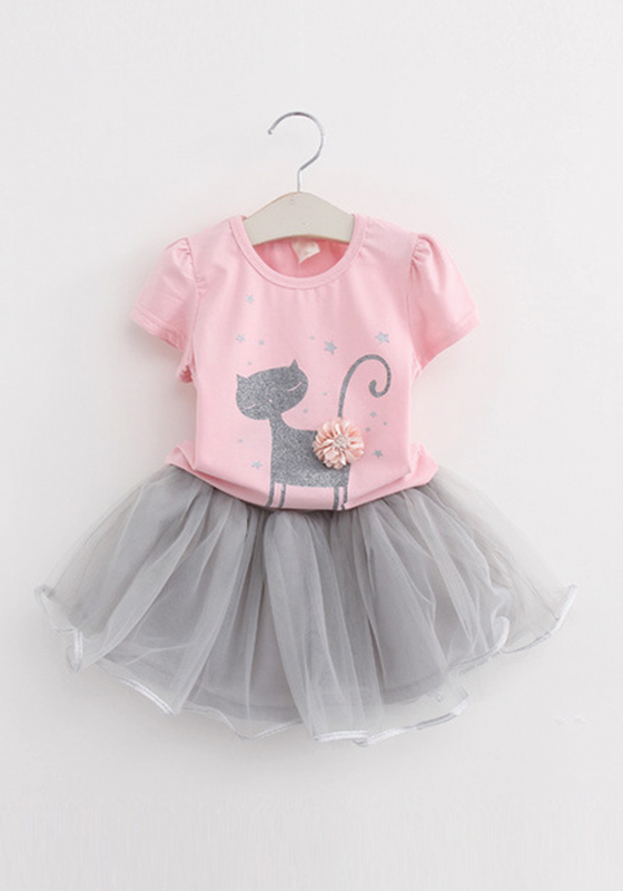 Kitten Print T-Shirts & Net Veil Kitten Print T-Shirts & Net Veil