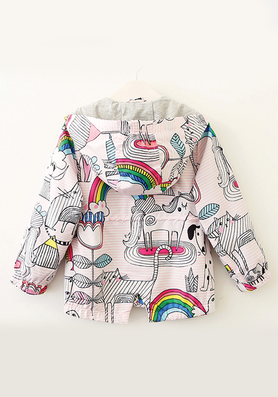 Print Outerwear Hooded Jacket Print Outerwear Hooded Jacket