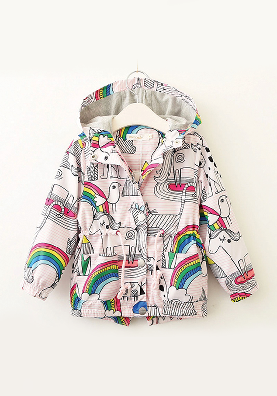 Print Outerwear Hooded Jacket Print Outerwear Hooded Jacket