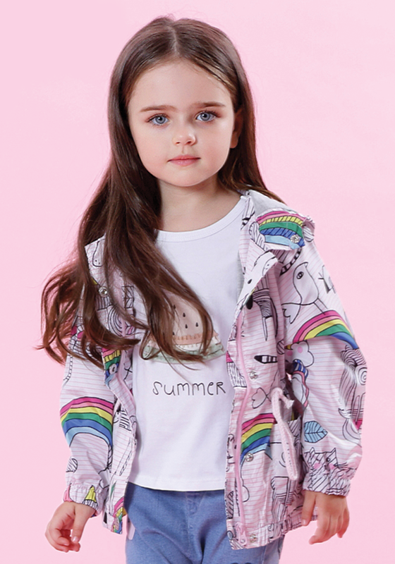 Bird & Flowers Print Hooded Jacket Bird & Flowers Print Hooded Jacket