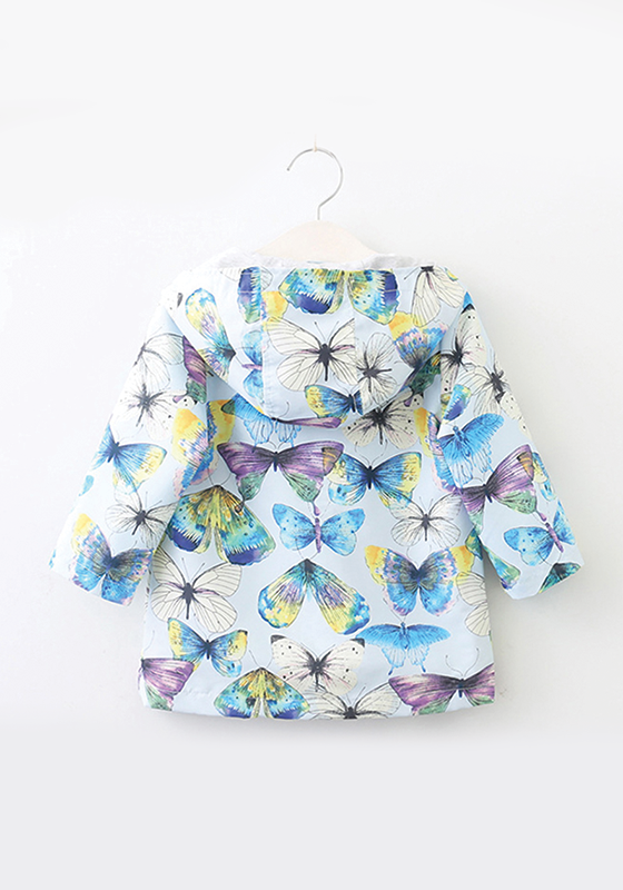 Butterfly Print Hooded Jacket Butterfly Print Hooded Jacket