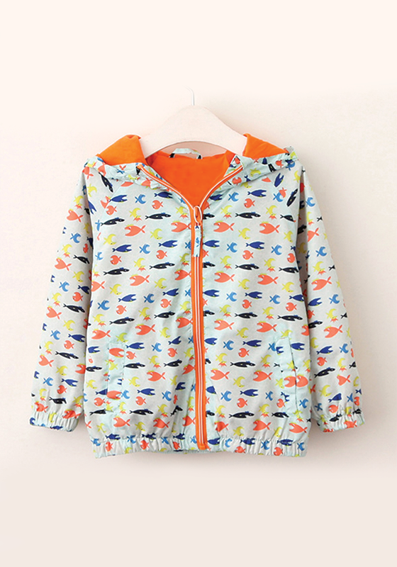 Butterfly Print Hooded Jacket Butterfly Print Hooded Jacket