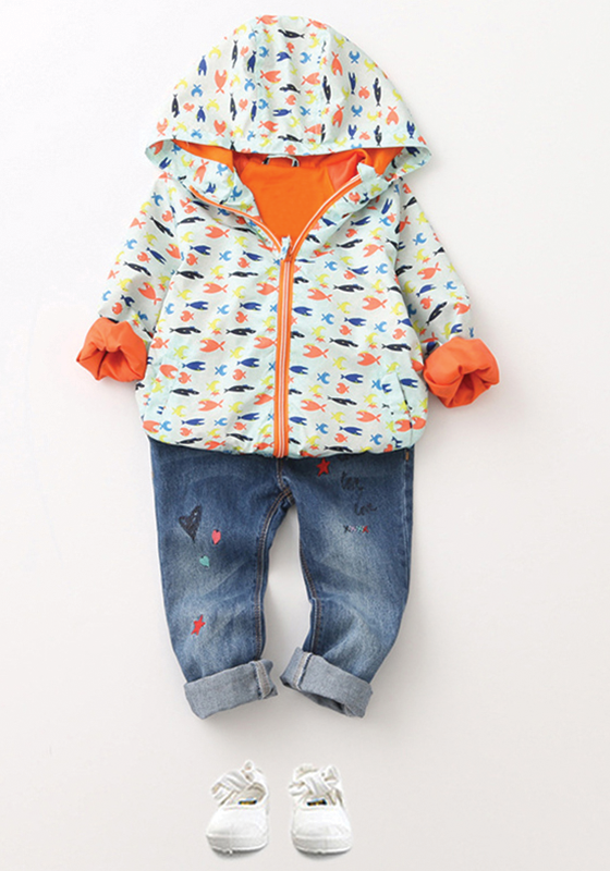 Butterfly Print Hooded Jacket Butterfly Print Hooded Jacket