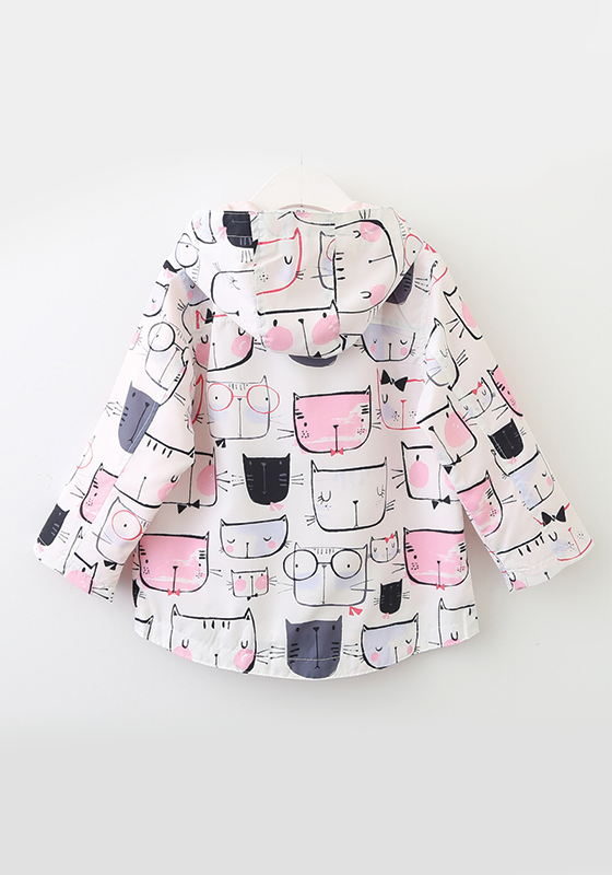 Cartoon Cat Outerwear Hooded Jacket Cartoon Cat Outerwear Hooded Jacket