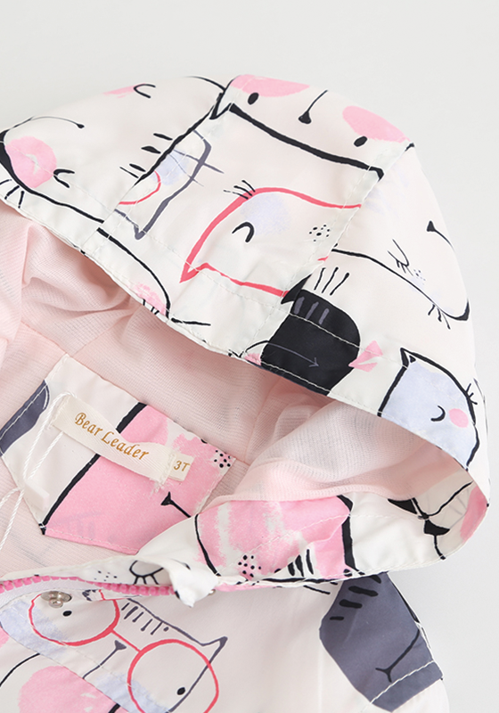 Cartoon Cat Outerwear Hooded Jacket Cartoon Cat Outerwear Hooded Jacket