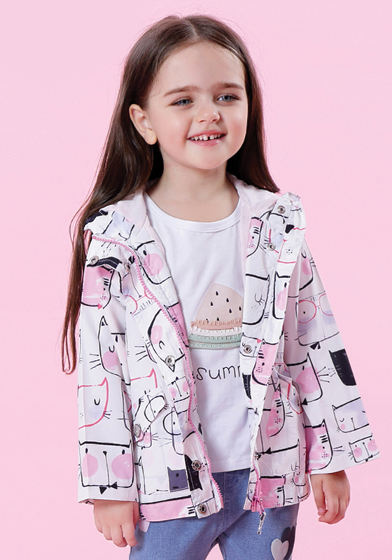 Cartoon Cat Outerwear Hooded Jacket Cartoon Cat Outerwear Hooded Jacket