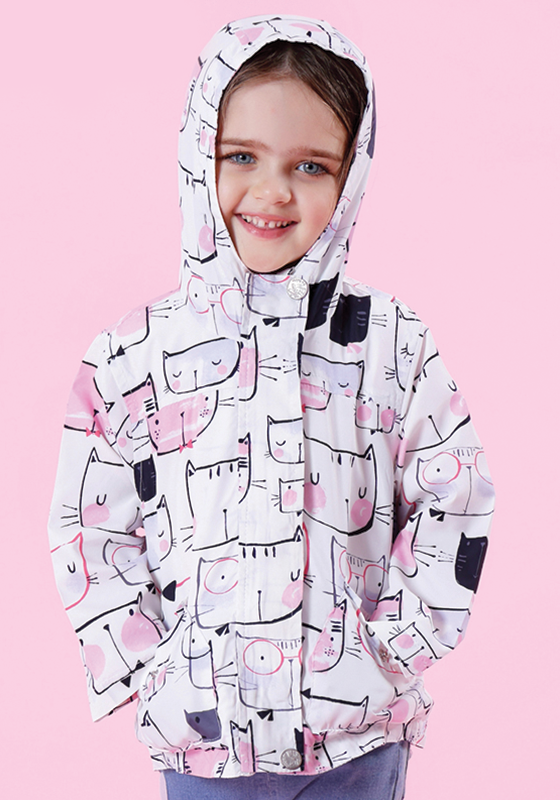 Cartoon Cat Outerwear Hooded Jacket Cartoon Cat Outerwear Hooded Jacket