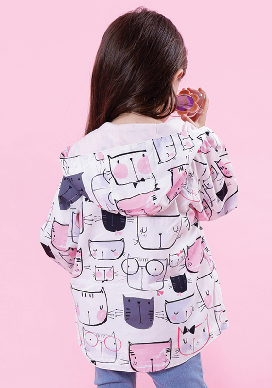 Cartoon Cat Outerwear Hooded Jacket Cartoon Cat Outerwear Hooded Jacket