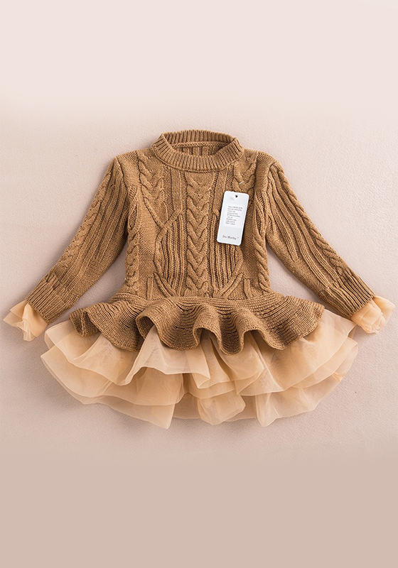 Knitted Pullover Ball Gown Dress Knitted Pullover Ball Gown Dress