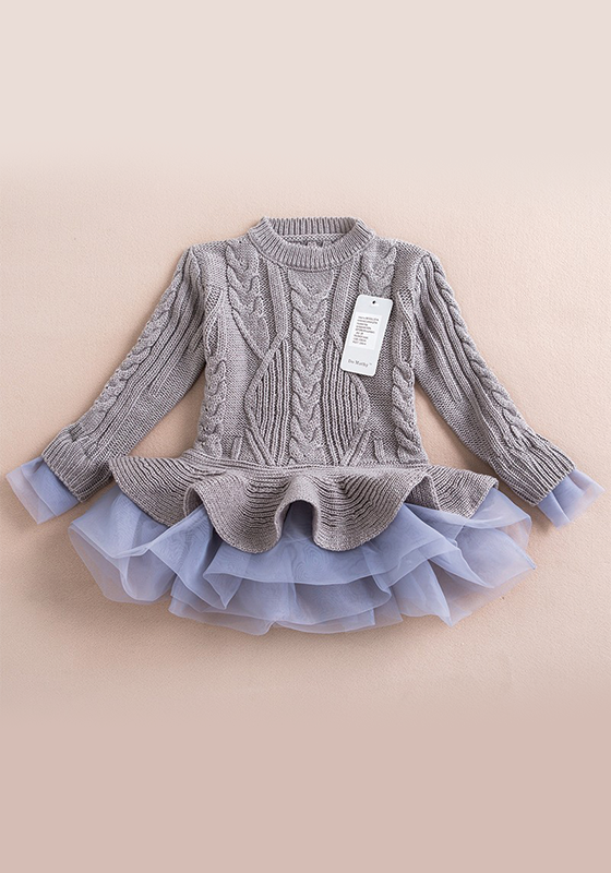 Knitted Pullover Ball Gown Dress Knitted Pullover Ball Gown Dress