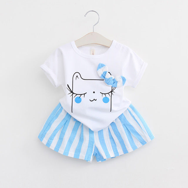 Cartoon Print +Stripe Shorts Cartoon Print +Stripe Shorts