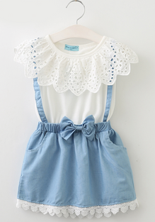 Lace Denim Gown