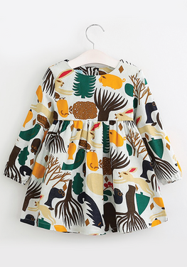 Forest Animals Graffiti Dress