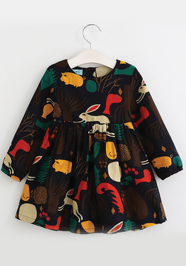 Forest Animals Graffiti Dress