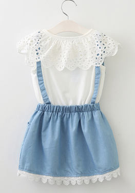 Lace Denim Gown