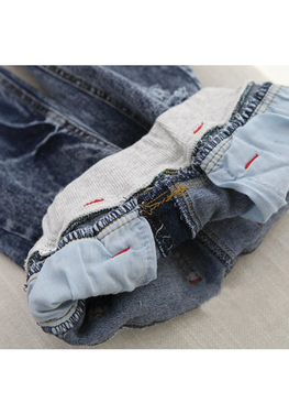 Cat Design Denim Pants