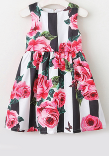 Corduroy Flower Pattern Dress