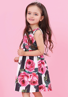 Corduroy Flower Pattern Dress