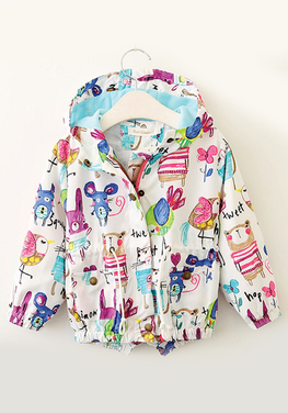 Hooded Graffiti Printing Jacket