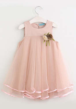 Pink Applique Dress