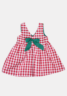 Bowknot Plaid Gown