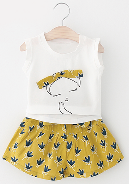 Cartoon Print T-shirt+Short