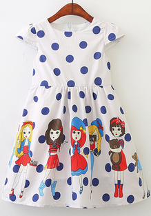 Corduroy Polka Dots Dress